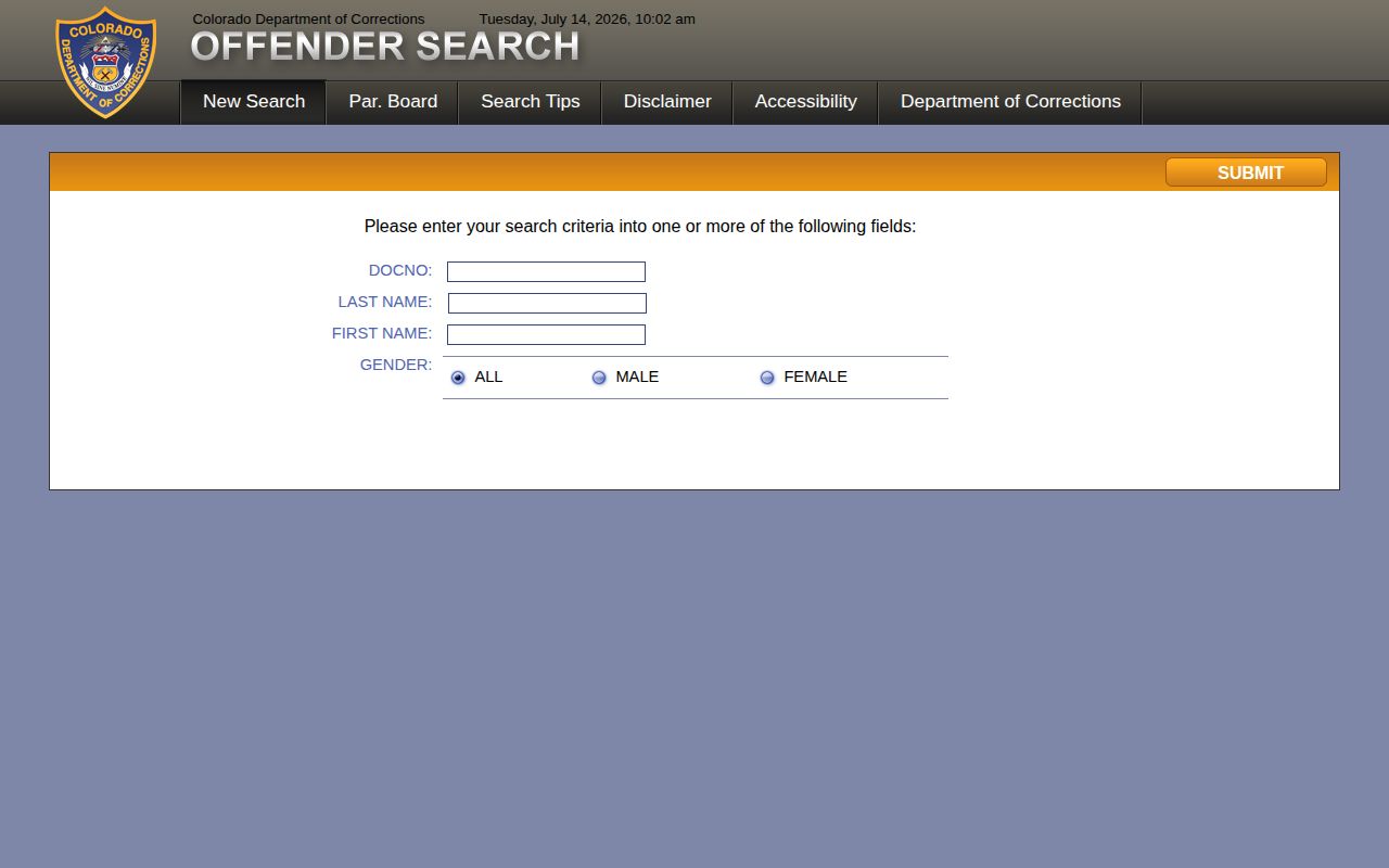 Dolores County released inmate CDOC offender search form